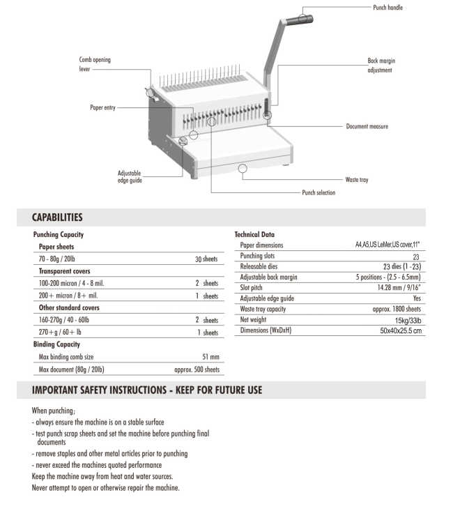 30 Sheet Punch Manual Comb Binding Mchine