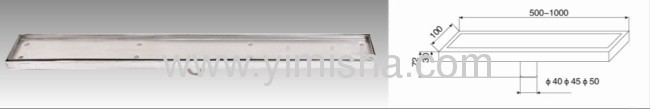 Tile Insert Linear Channel Drain with Outlet Diameter 40mm,45mm or 50mm