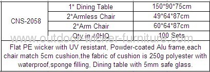 Patio furniture dining table and chairs 