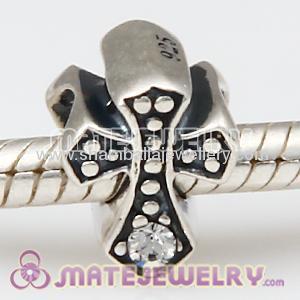 european sterling silver celtic cross bead charm for jewelry making