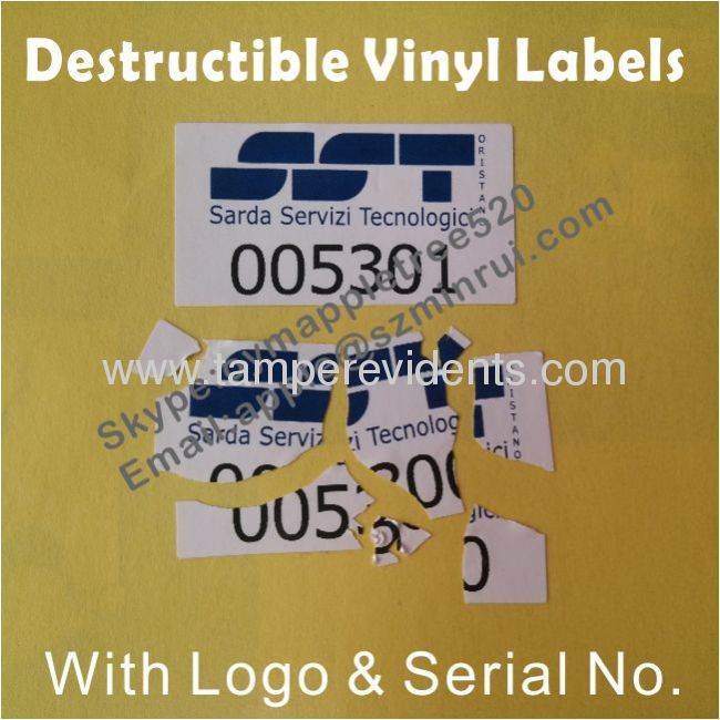 Custom Black Printing Destructive Seal Stickers,Tamper Proof Labels Printed LOGO and Unique Numbers,Do Not Move Sticker