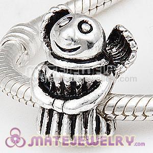 Wholesale european Silver Plated Antique Alloy Angel Charm for bracelets