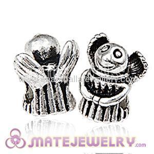 Wholesale european Silver Plated Antique Alloy Angel Charm for bracelets