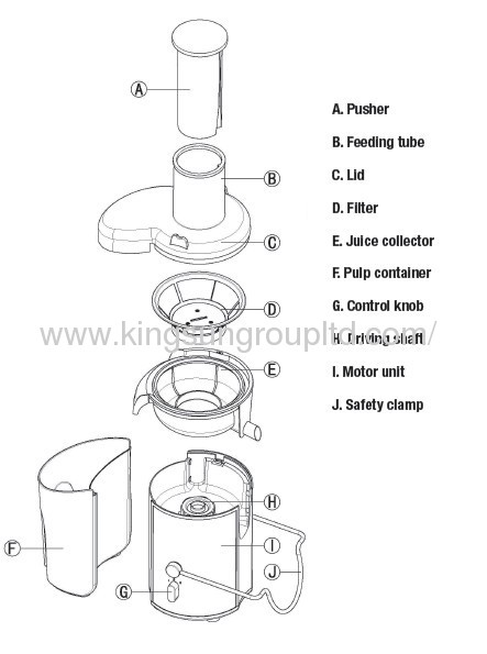 75mm big feed tube juicer