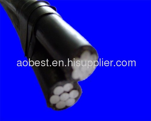 Aluminum conductor XLPE insulated overhead ABC power cable duplex cable 1*2AWG+1*2AWG