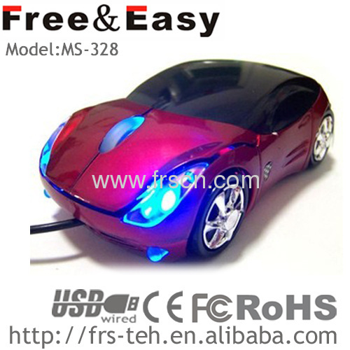 MS-328 LED car shape 3D optical usb cable optical mouse