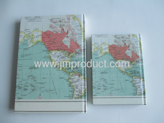 Map cover hardbound notebook