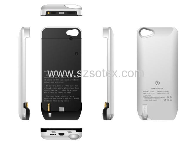 High quality backup battery with built-in earphone for iphone 5
