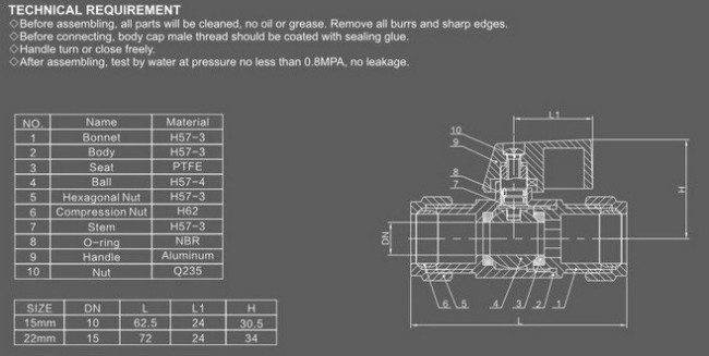 Brass mini ball valve