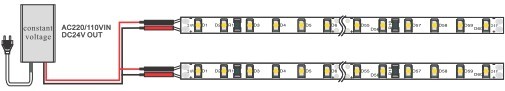 120pcs 3528 SMD LED strip 10mm white PCB DC24V ETL