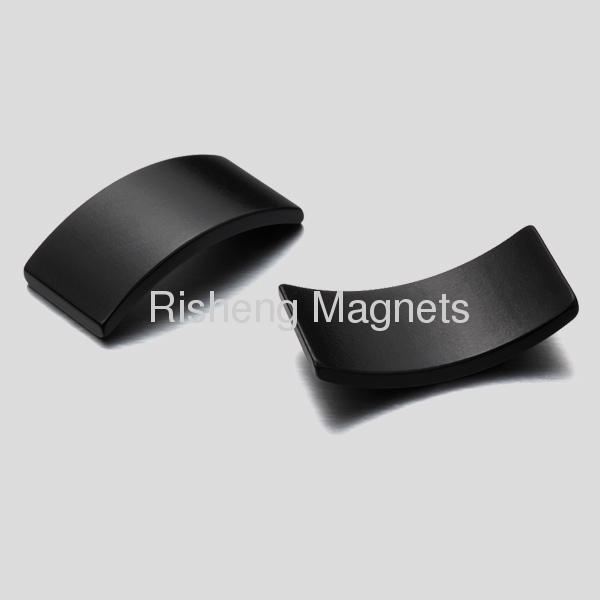 Sintered Neodymium segment magnet / Super strong permanent Neodymium Arc magnet with Ni-Cu-Ni, Black Epoxy Coating......