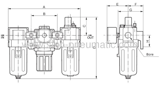 1-10Bar SMC Modular Air Filter RegulatorLubricator AC2010