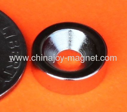 Neodymium Magnets 3/8 in x 1/8 in with Taper Hole Rare Earth N42