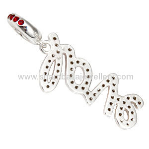 wholesale sterling silver dangle love word european rhinestone love charms