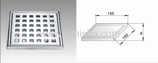 Square Stainless steel floor drain with Clean Out can be used in toilet, kitchen, veranda and public drain area