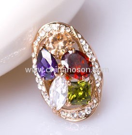 Lovely colorful CZ diamond ring for women