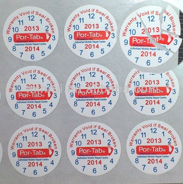 Custom Small Round Date Warranty Sticker,Round Eggskin Destructible Labels with Custom Logo or Name,Fragile Labels