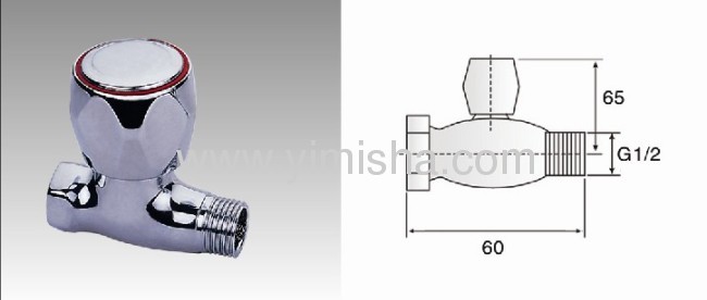 Brass Ceramic Sheet Triangle Valve with Circular Handle 