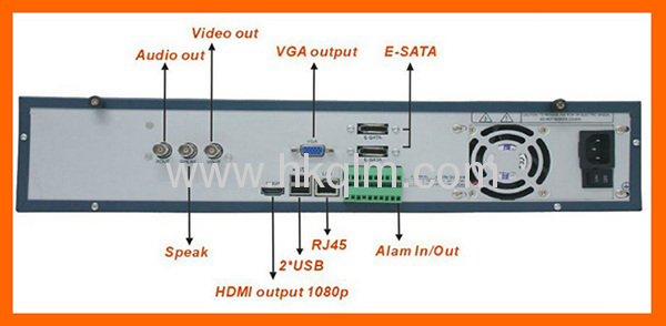H.264 16Channel Standalone 2.0U Case Metal Shell nvr system for ip camera