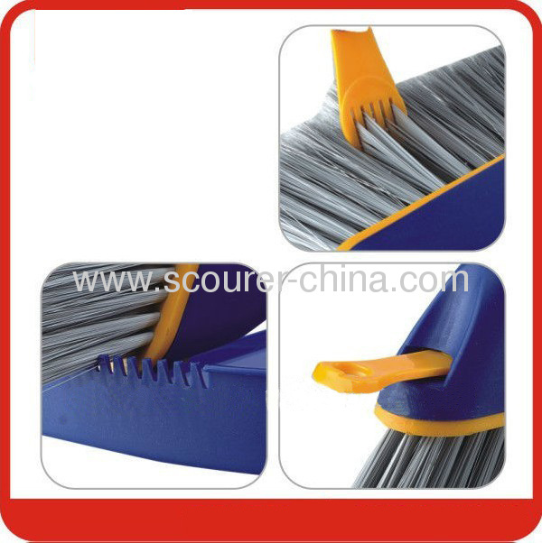 Fixed steel handle Plastic Dustpan set with Broom