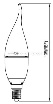 Retrofit Candelabra led bulb with Epistar 3014LED chips over 75Ra (4W,5W,6W)