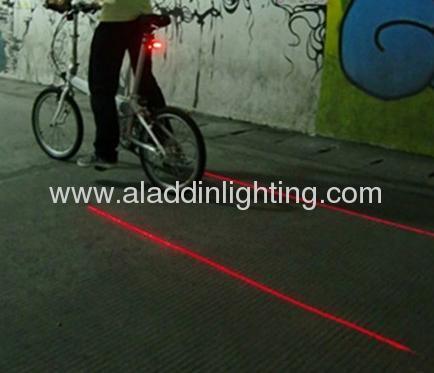 Bicycle 2 Laser Beam and 5 LED Rear Tail Light