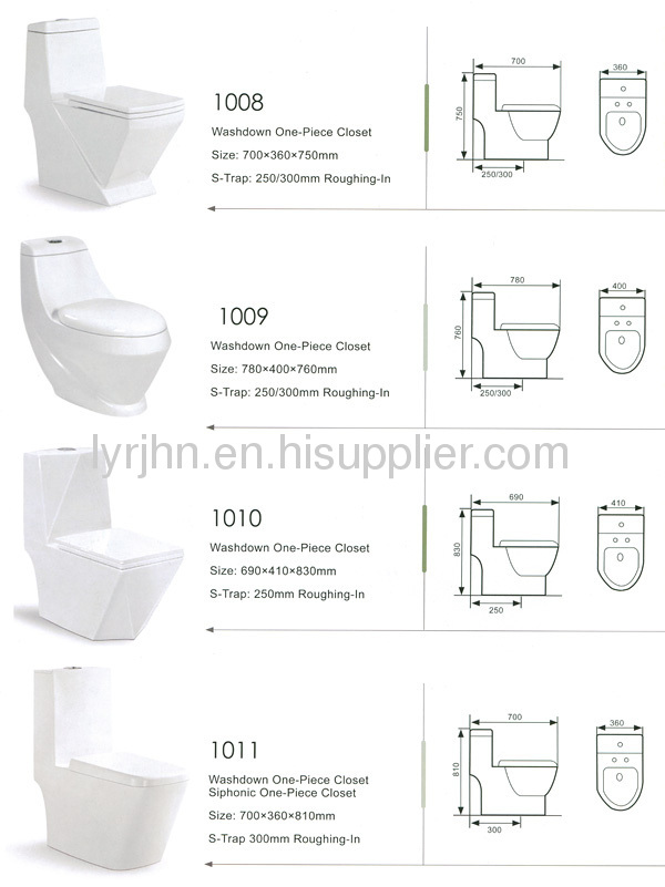 Water-saving Washdown One Piece Closet 