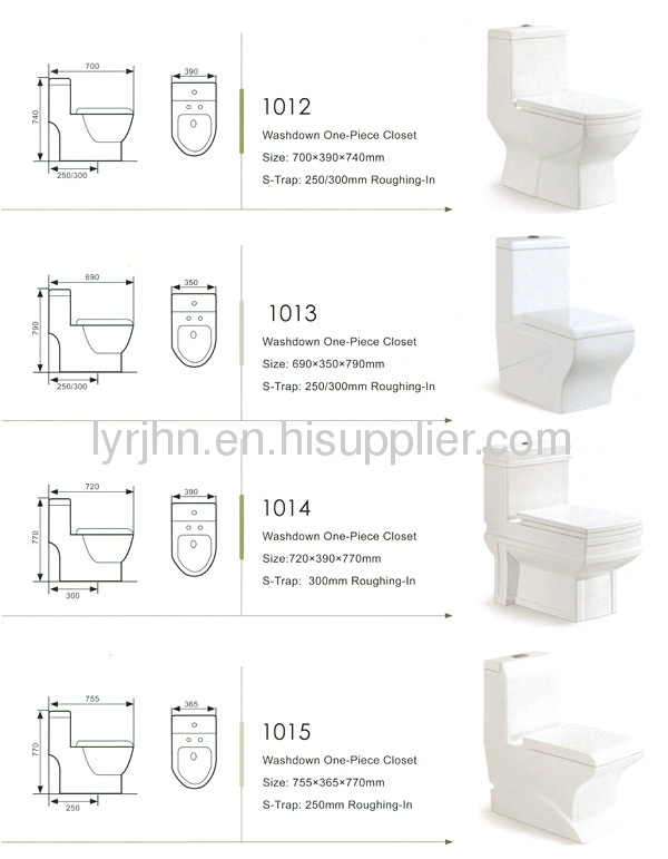 Water-saving Washdown One Piece Closet 