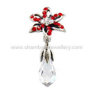 Austrian Crystal pave sterling silver European dangle Lily Bri Charm beads