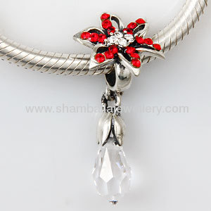 Austrian Crystal pave sterling silver European dangle Lily Bri Charm beads