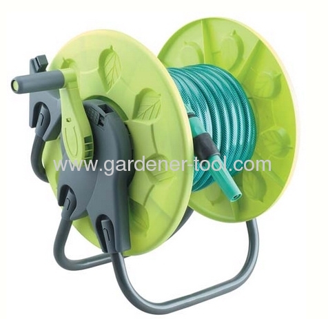 Plastic protable garden hose reel With 15M PVC Garden Hose