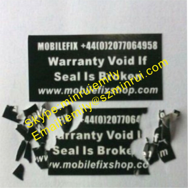 Custom Full Color Printed Frangible Warranty Stickers,None Removable Warranty Stickers,Destructive Paper Labels