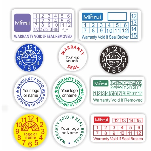 Custom Full Color Printed Frangible Warranty Stickers,None Removable Warranty Stickers,Destructive Paper Labels