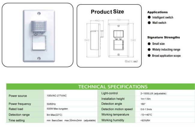 Infrared motion sensor PD-PIR124