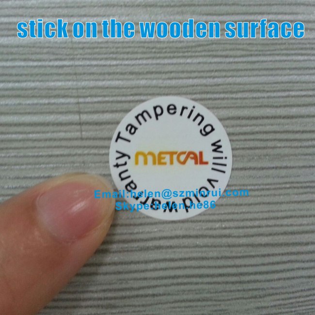 Custom Destructible Warranty Void Label Sticker,Tamper Evident Eggshell Round Warranty Paper Stickers