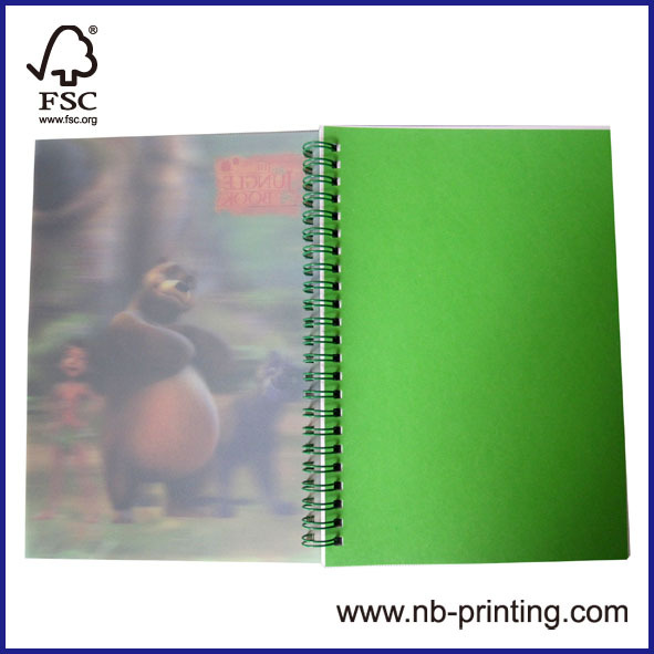 A5 popular carton PP cover 3D spiral notebook good quality college ruled