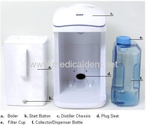 Joident countertop water distiller for steam sterilization
