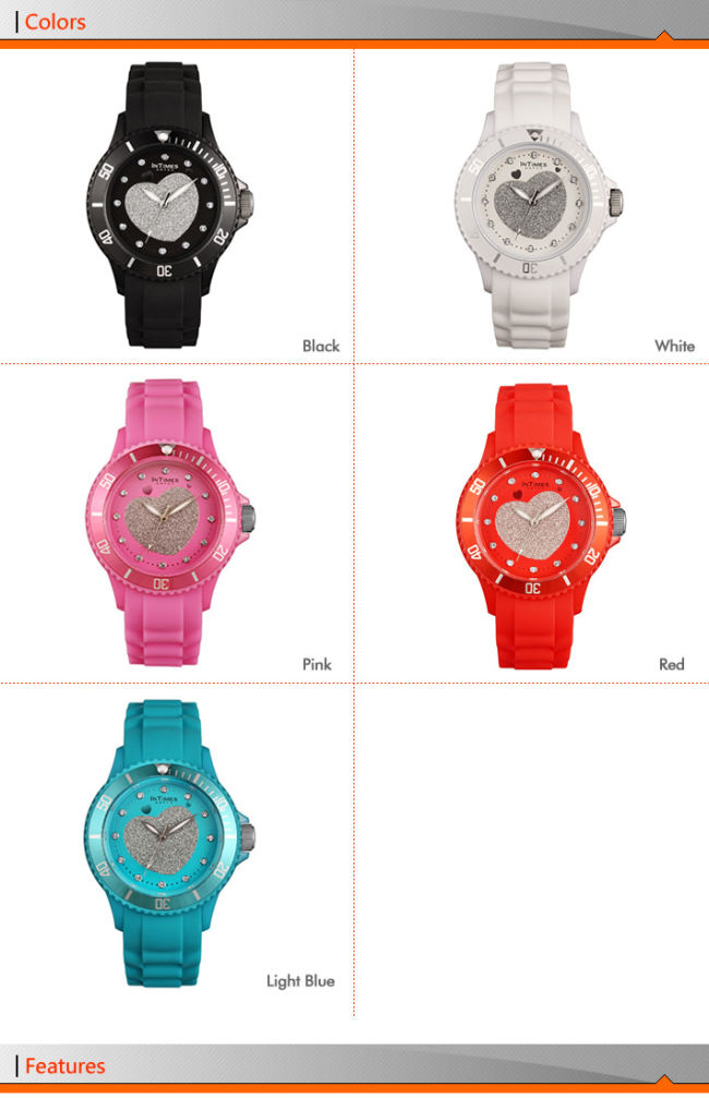 Fashion Watches for Girls Sweet Love Dial Japan Movt 5ATM 6 colors Intimes watches for girls (IT-043)