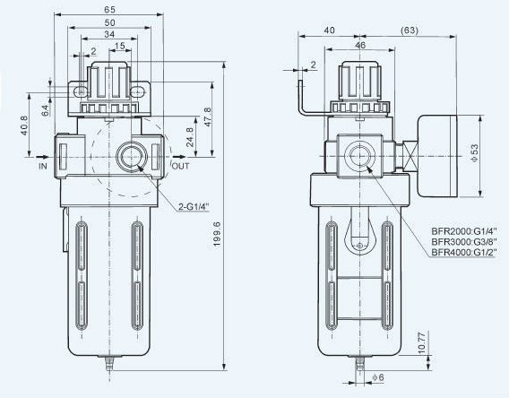 BFR-2000 air pneumatic filter regulator made in China