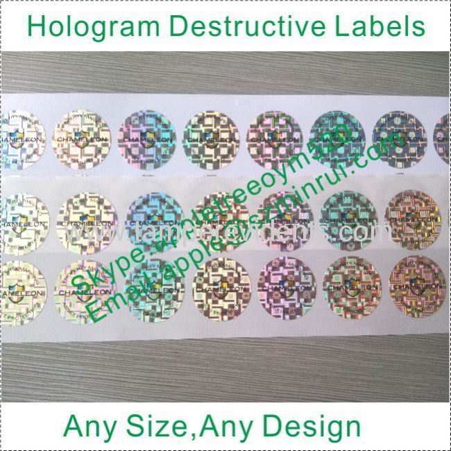 One Time Use Gold/Silver Hologram Sticker,Hologram Ultra Destructible Vinyl Labels for Property Protection,Eggskin Label