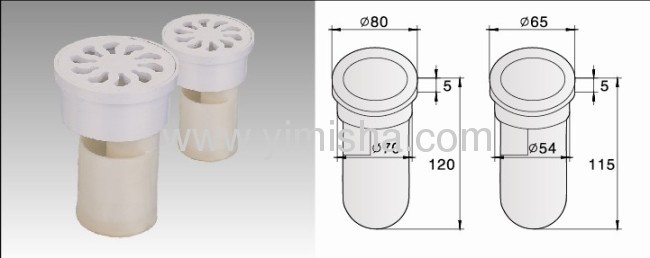High Water Sealed Plastic Anti-odor Floor Drain with Outlet Diameter 54mm
