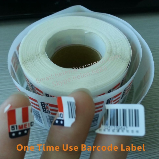 Custom Security Bar code Labels,Anti-counterfeiting Destructible Barcode Label Sticker