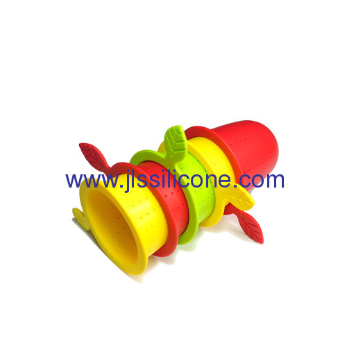 Leave shape silicone rubber tea infuser and strainer