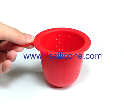 Leave shape silicone rubber tea infuser and strainer