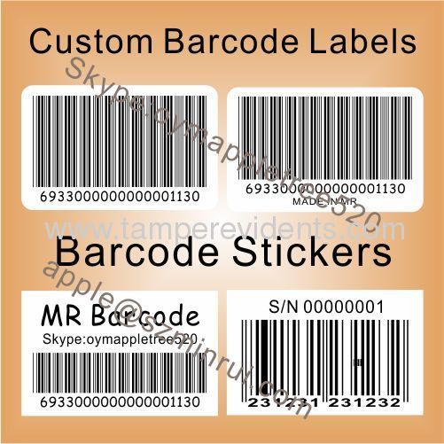 Custom Blank Labels for Barcode Sticker Printer,Anti-counterfeiting Barcode Asset Sticker,Destructible Vinyl Labels