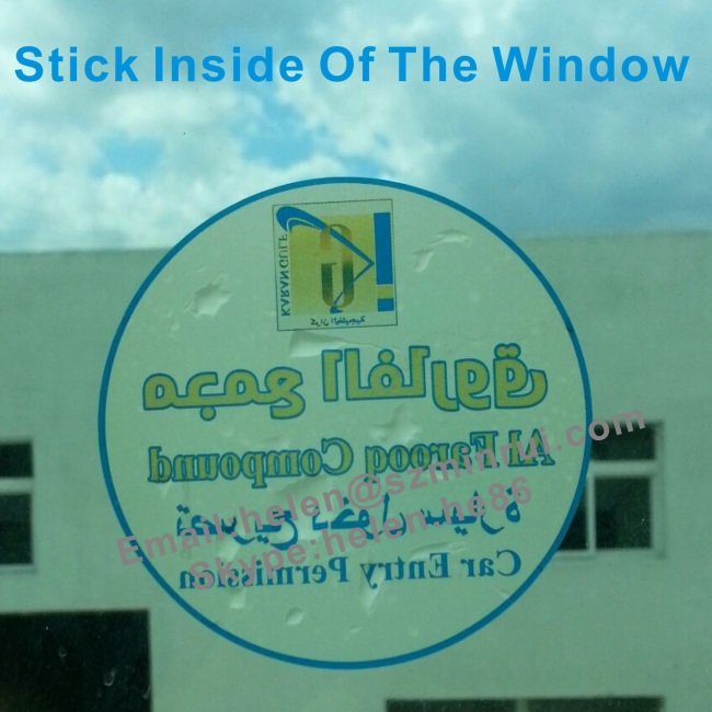 Self Adhesive Round Transparent Window Sticker Printing,One Time Use Destructive Vinyl Labels For Car Access License 