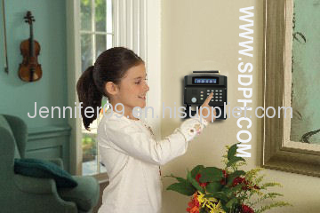 LCD display and keypad monitor and intercom auto dial smart wireless home alarm system with smoke detector 