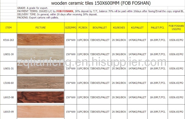 WOODEN CERAMIC FLOOR / WALL TILES