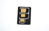 Black PC Triple SIM Adapter , Multifunction 3 in 1 4.9 x 3.9 cm