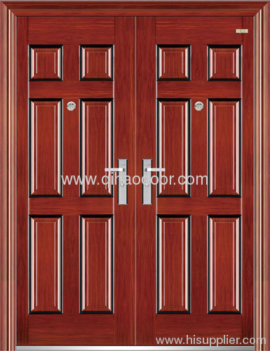 security modern steel 2 leaf doors QH-0303